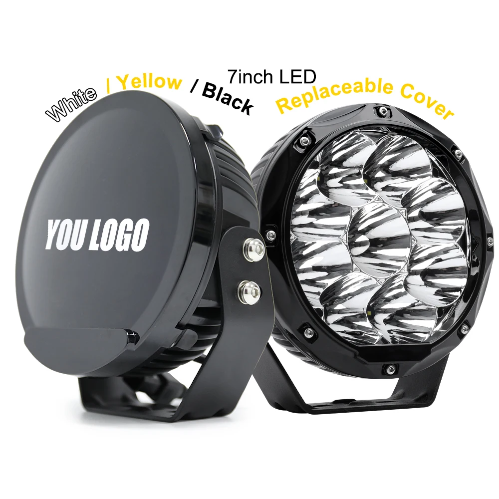 

2 Years Warranty Off Road Headlights 65W 7 Inch Black Spot Round Led Driving Work Light With Wiring Harness Kit