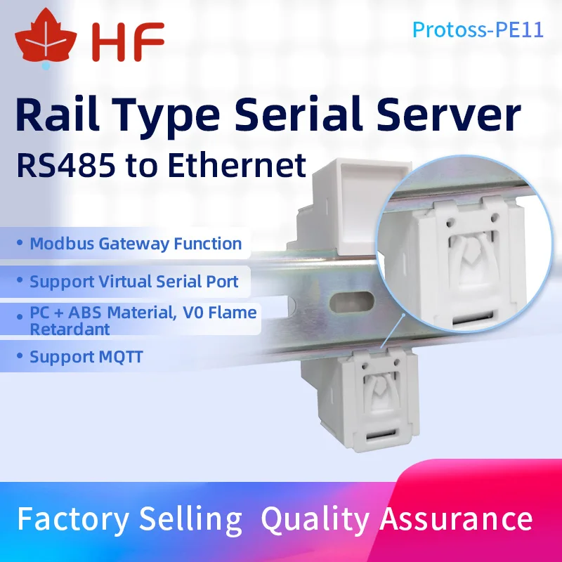 

DIN-Rail Serial Port RS485 to Ethernet Converter IOT Device Server Protoss-PE11 Support Modbus TCP to RTU