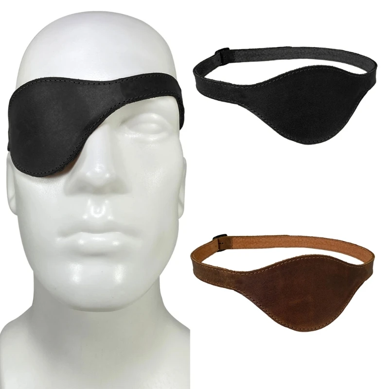 

Single Eye Patches Pu Leather Eyepatch for Lazy Eye Medieval Eyepatch for LARP Renaissances Pirate Cosplays
