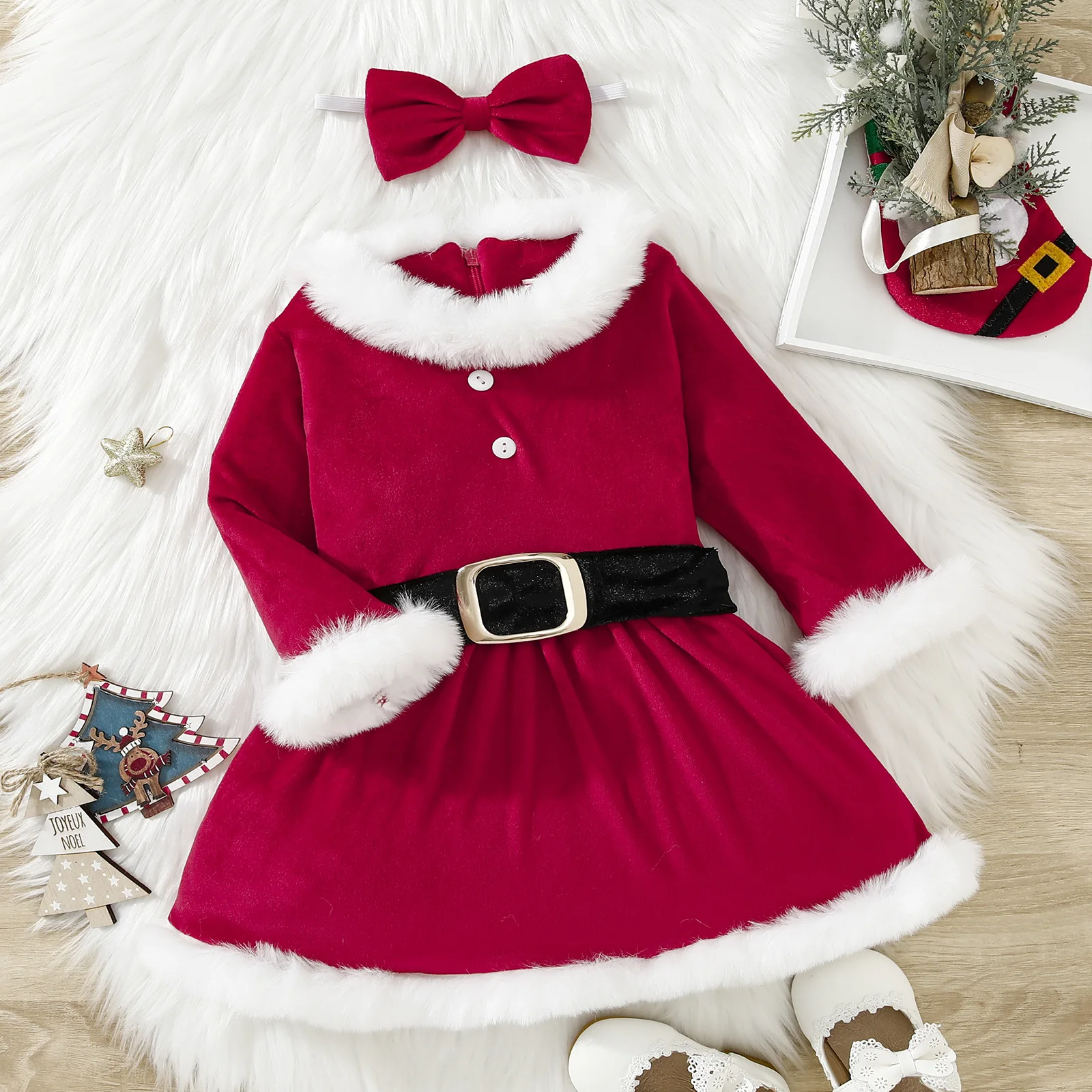 Christmas Outfits for Toddler Baby Girls Santas Claus Dresses Long Sleeve Princess Holiday Red Dress with Headband Outfits
Christmas Outfits for Toddler Baby Girls Santas Claus Dresses Long Sleeve Princess Holiday Red Dress with Headband Outfits