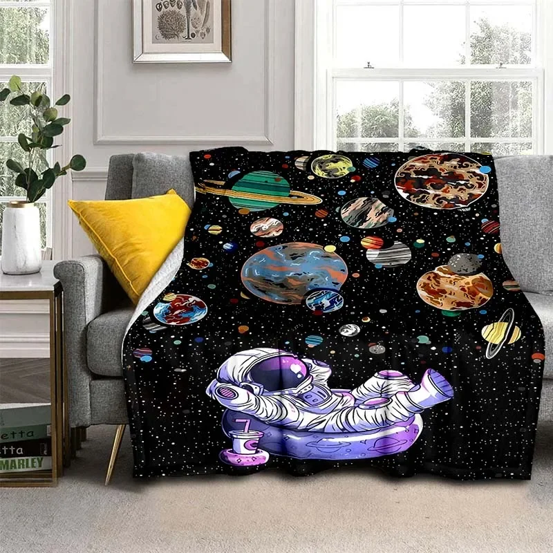 

Fantasy Universe Planet Patterned Lightweight Flannel Blanket ,Warm Soft Cozy Home Decor Birthday Gift For All Season Blanket
