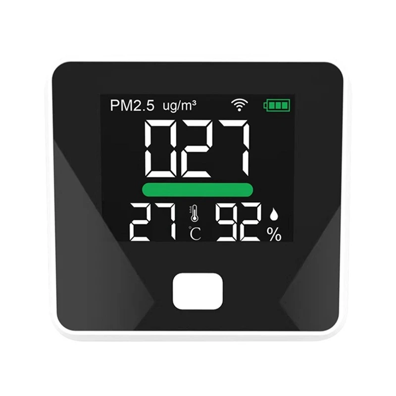 Tuya Wifi Air Quality Meter PM2.5 Temperature Humidity Tester Portable LED Display For Home Office
Tuya Wifi Air Quality Meter PM2.5 Temperature Humidity Tester Portable LED Display For Home Office