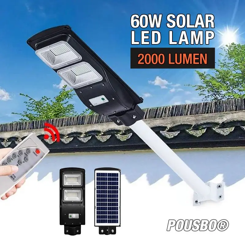 60W Solar LED Lamp 2000 Lumen 6500K Outdoor Waterproof Solar Street Light Security Lighting For House Wall Street Yard Garden
60W Solar LED Lamp 2000 Lumen 6500K Outdoor Waterproof Solar Street Light Security Lighting For House Wall Street Yard Garden