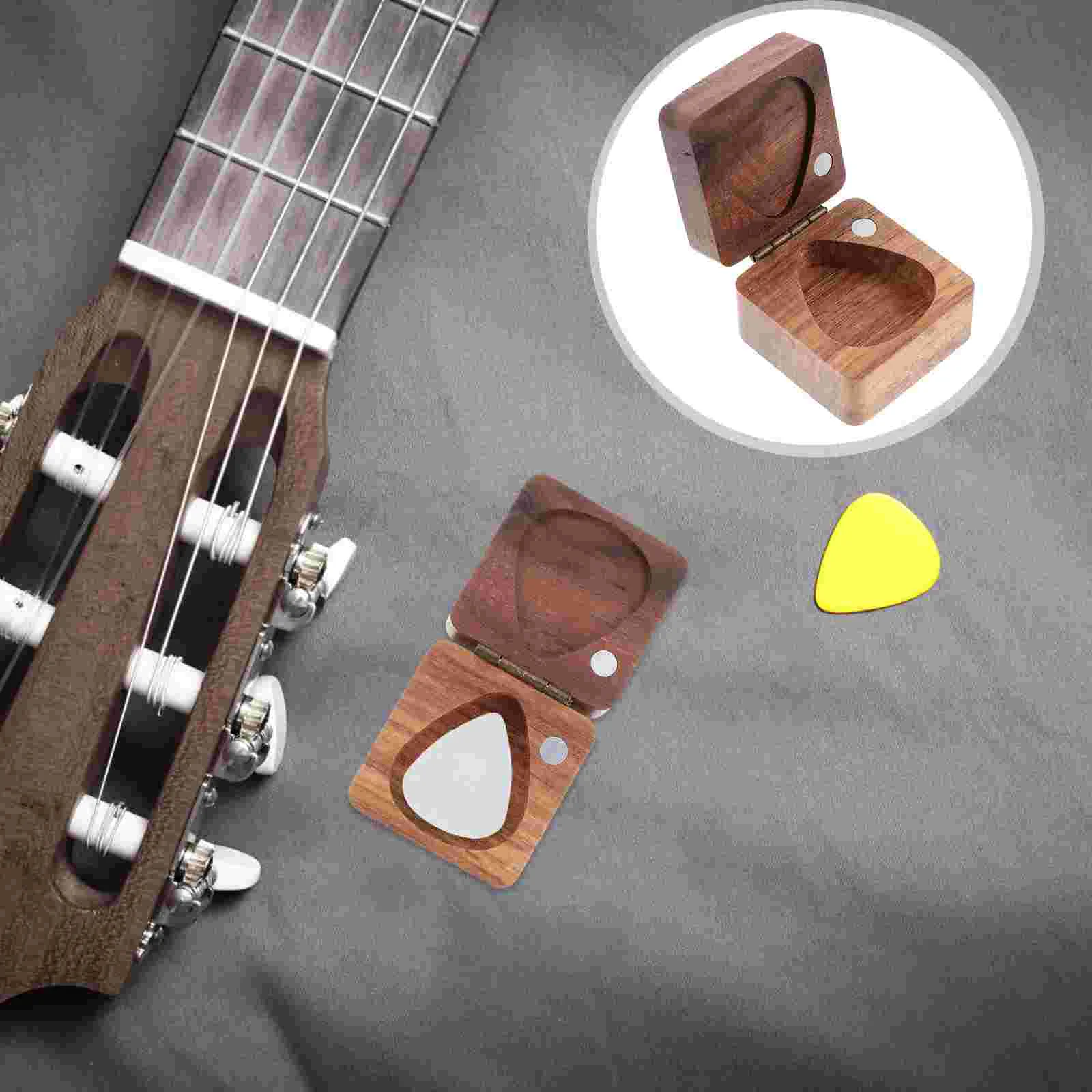 Guitar Pick Black Walnut Case Picks Container Box Holder Ukulele Storage Organizer
Guitar Pick Black Walnut Case Picks Container Box Holder Ukulele Storage Organizer