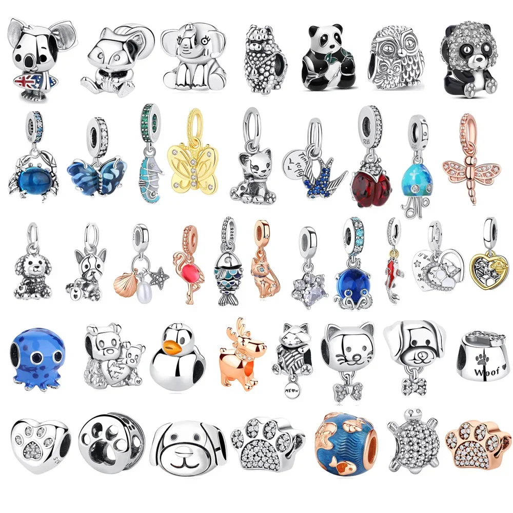 Original 925 Sterling Silver Charm Bead Love Dog Cat Paw Panda Firefly Pendant Charms Fit Pandora Bracelets Women DIY Jewelry
Original 925 Sterling Silver Charm Bead Love Dog Cat Paw Panda Firefly Pendant Charms Fit Pandora Bracelets Women DIY Jewelry