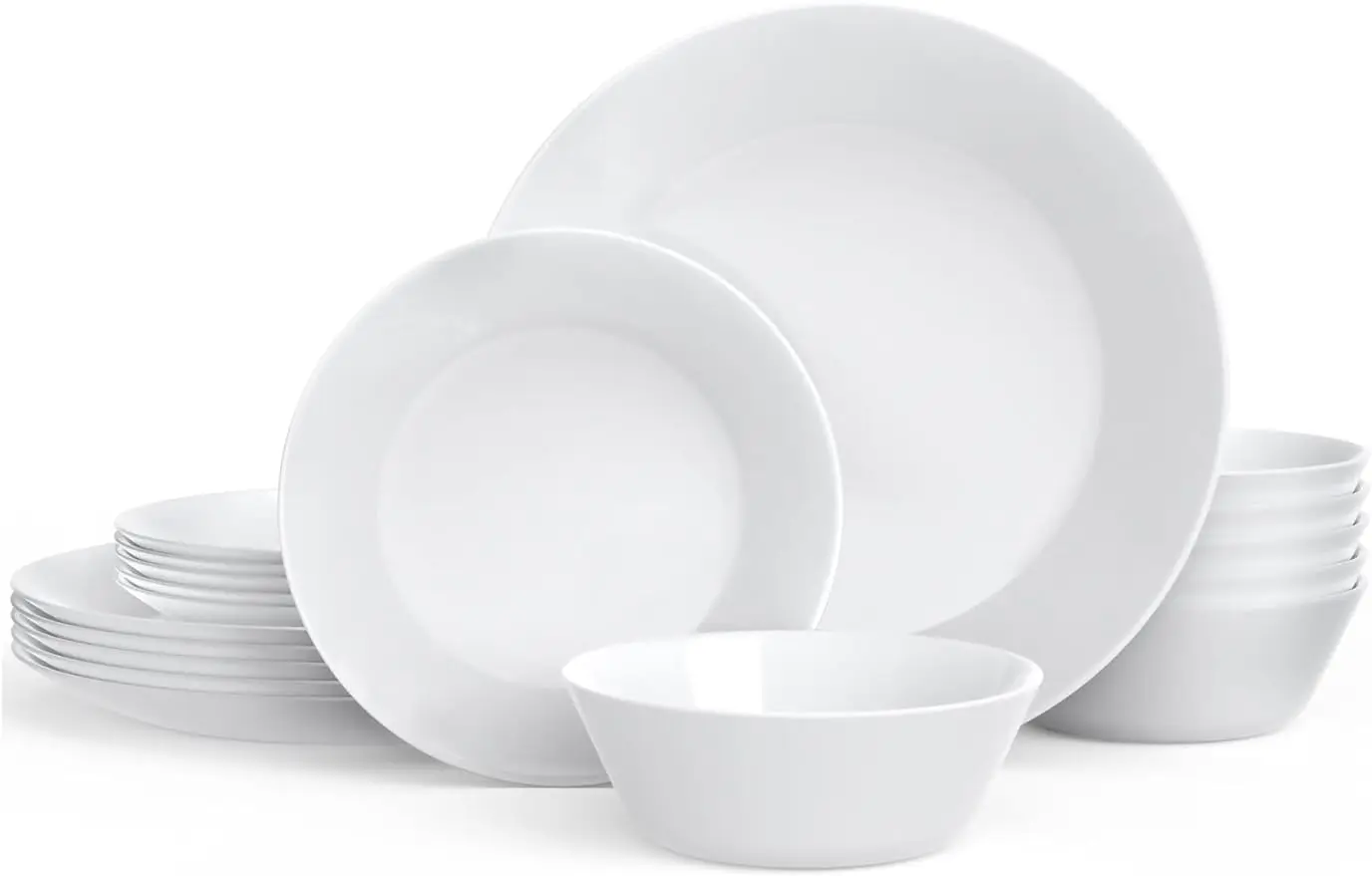 Dinnerware Set 18-piece Opal Dishes Sets Service for 6 Plates Bowls 6" Break and Crack Resistant Dish Sets Round
Dinnerware Set 18-piece Opal Dishes Sets Service for 6 Plates Bowls 6" Break and Crack Resistant Dish Sets Round