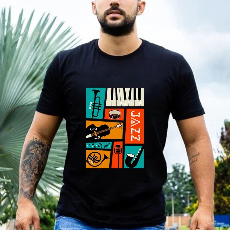 Jazz Snare Piano Music Band T Shirt Musician Saxophone Trumpet Musical Instrument Funny Tee for Men Women Casual Streetwear Tops
Jazz Snare Piano Music Band T Shirt Musician Saxophone Trumpet Musical Instrument Funny Tee for Men Women Casual Streetwear Tops