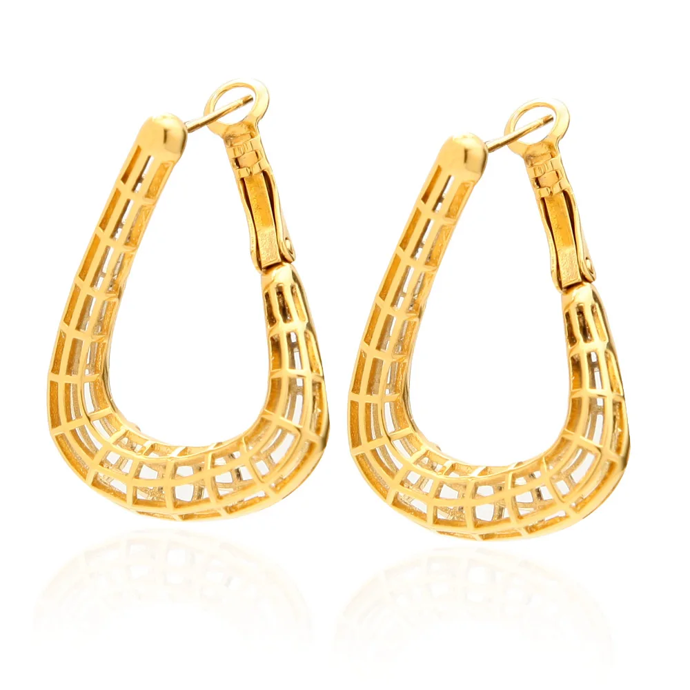 SDJ Wholesales Fashion Hollow Geometry Hoop Earrings For Women PVD Gold Color Earring Fashion Jewelry 
SDJ Wholesales Fashion Hollow Geometry Hoop Earrings For Women PVD Gold Color Earring Fashion Jewelry