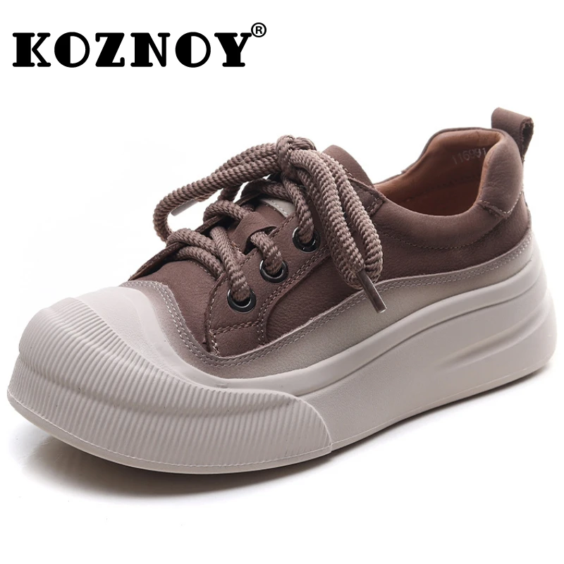 

Koznoy 5cm Cow Suede Ankle Boots Women Spring Natural Genuine Leather Loafer Ethnic Chunky Sneakers Moccasin Flats Autumn Shoes