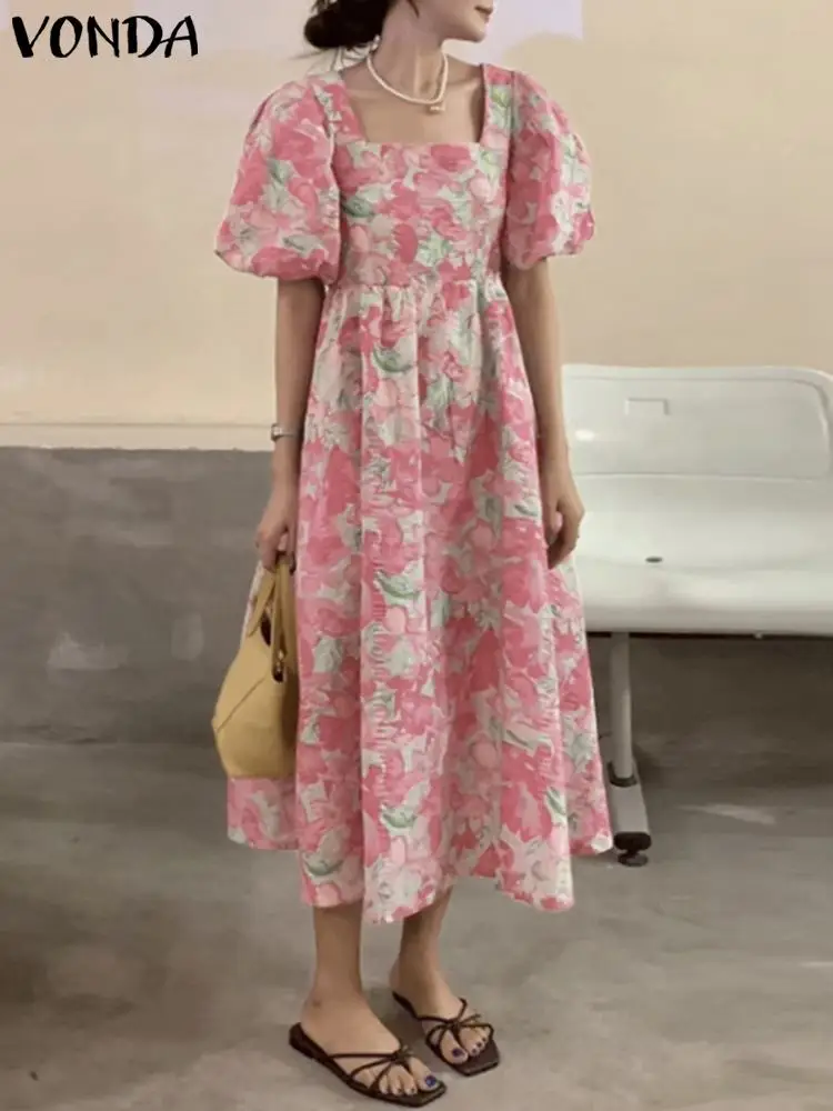 VONDA Summer Maxi Dress Women Elegant Floral Printed Dresses Sexy Square Collar Sundress 2023 Puff Short Sleeve Party Vestidos
VONDA Summer Maxi Dress Women Elegant Floral Printed Dresses Sexy Square Collar Sundress 2023 Puff Short Sleeve Party Vestidos