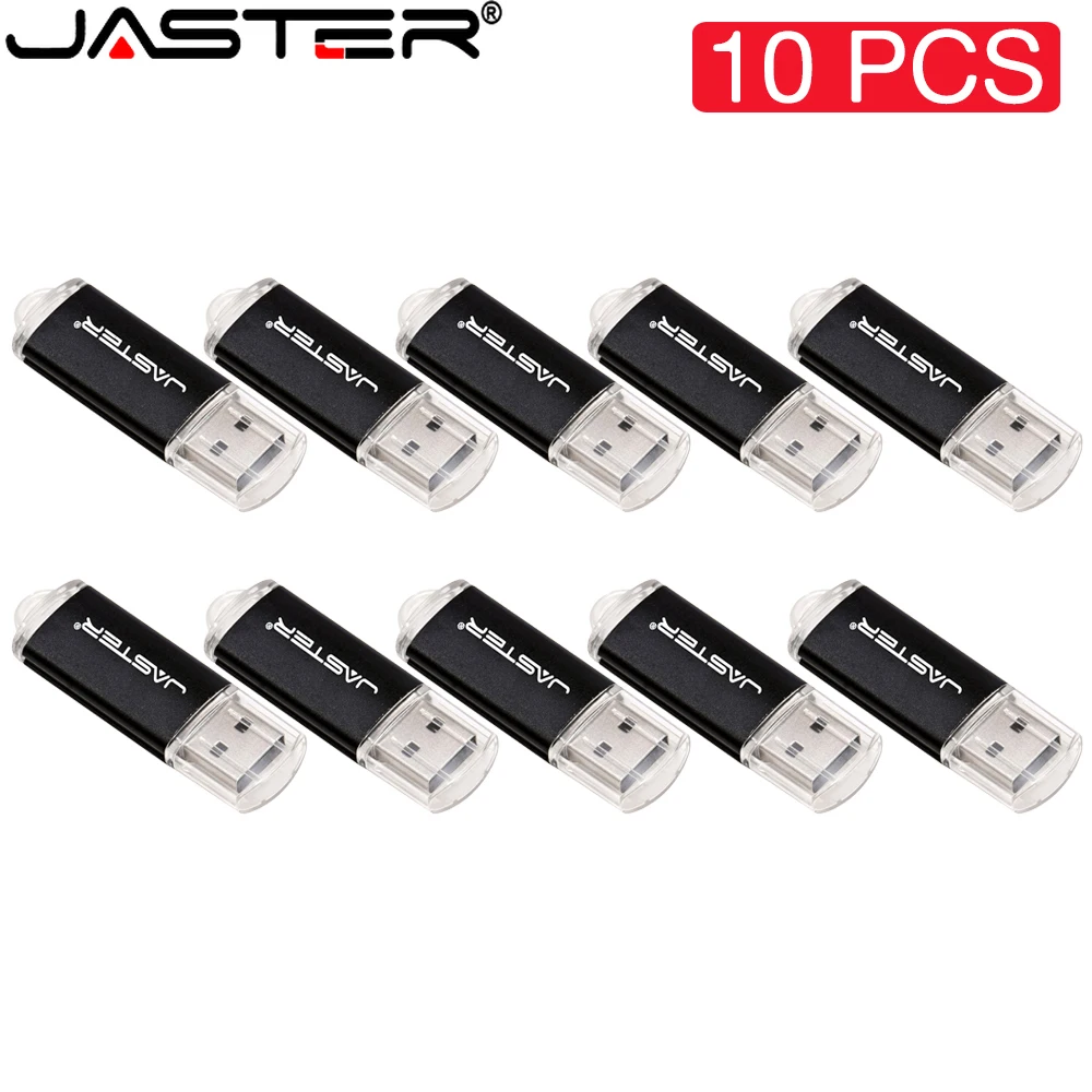 

10PCS/LOT Plastic USB 2.0 Flash Drives 64GB Business Pen drive 32GB Free key chain Black 32GB Memory stick U disk for Laptop