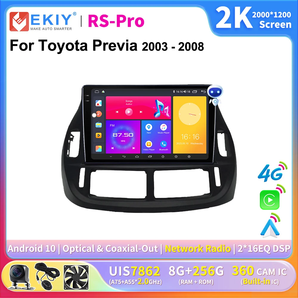 EKIY 2K Screen CarPlay Radio For Toyota Previa 2003-2008 Android Auto 4G Car Multimedia GPS Player Autoradio Stereo Navigation
EKIY 2K Screen CarPlay Radio For Toyota Previa 2003-2008 Android Auto 4G Car Multimedia GPS Player Autoradio Stereo Navigation