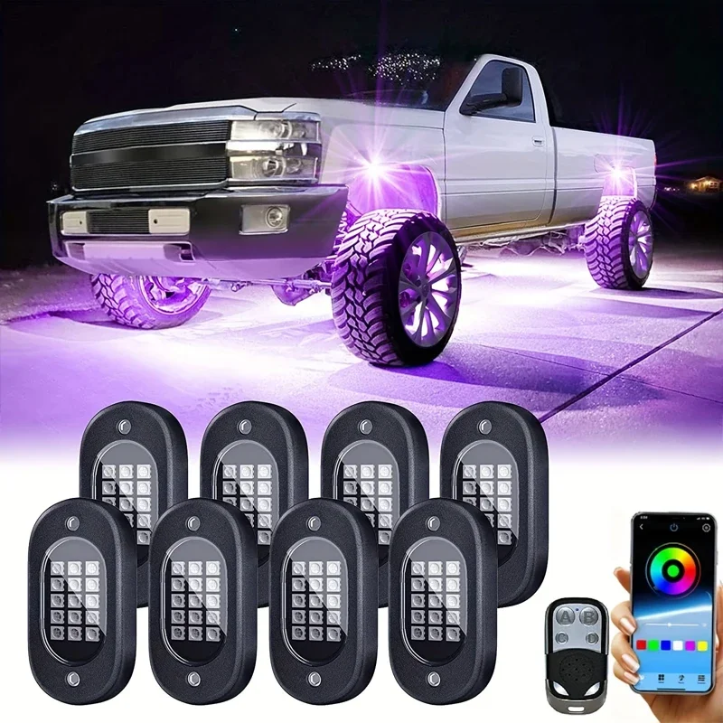 LED Rock Lights - Bright RGB Bluetooth Kit for Truck Jeep LED Rock Lights - Bright RGB Bluetooth Kit for Truck Jeep