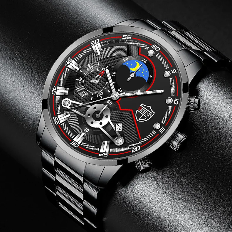 Steel Watch Cross-border Explosion Fashion Men Calendar Watch Gold Men Business Quartz Watch Student Watch 2023 DEYROS
Steel Watch Cross-border Explosion Fashion Men Calendar Watch Gold Men Business Quartz Watch Student Watch 2023 DEYROS