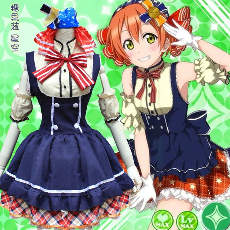 

Lovelive! Cosplay Costume Anime Love Live Rin Hoshizora Cosplay Costumes Maid Dress Japan Candy Lolita Red Uniform Outfit