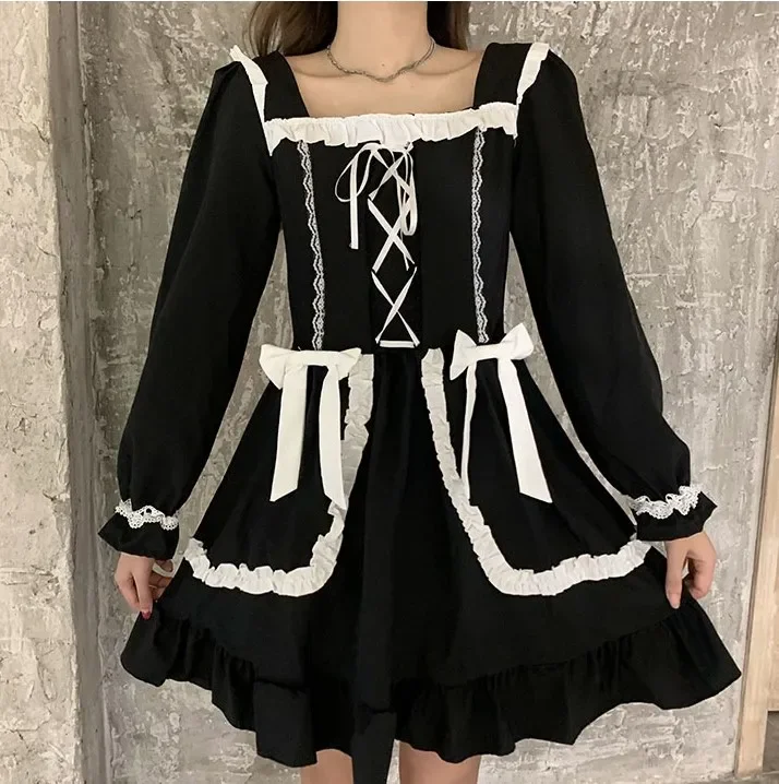 bandage maid lolita dress long sleeve plue size women victorian vintage y2k girl cosplay sexy party dress robe 2021
bandage maid lolita dress long sleeve plue size women victorian vintage y2k girl cosplay sexy party dress robe 2021