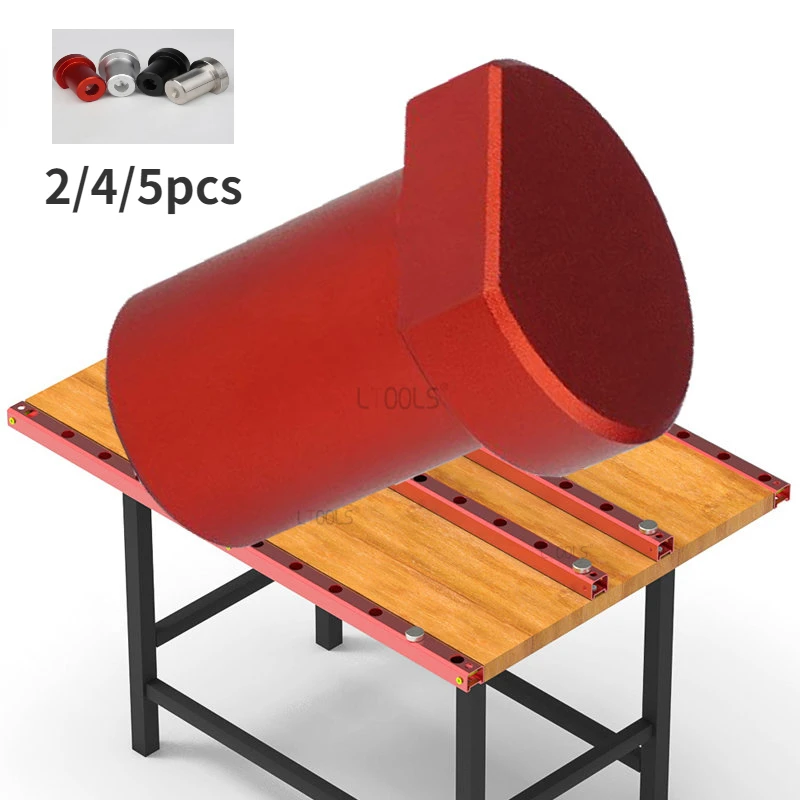 

2/4/5pcs Workbench Peg Brake Stops Bench Clamp 19/20mm Dog Aluminum Alloy Woodworking Table Limit Block Workshop Tenon Stopper