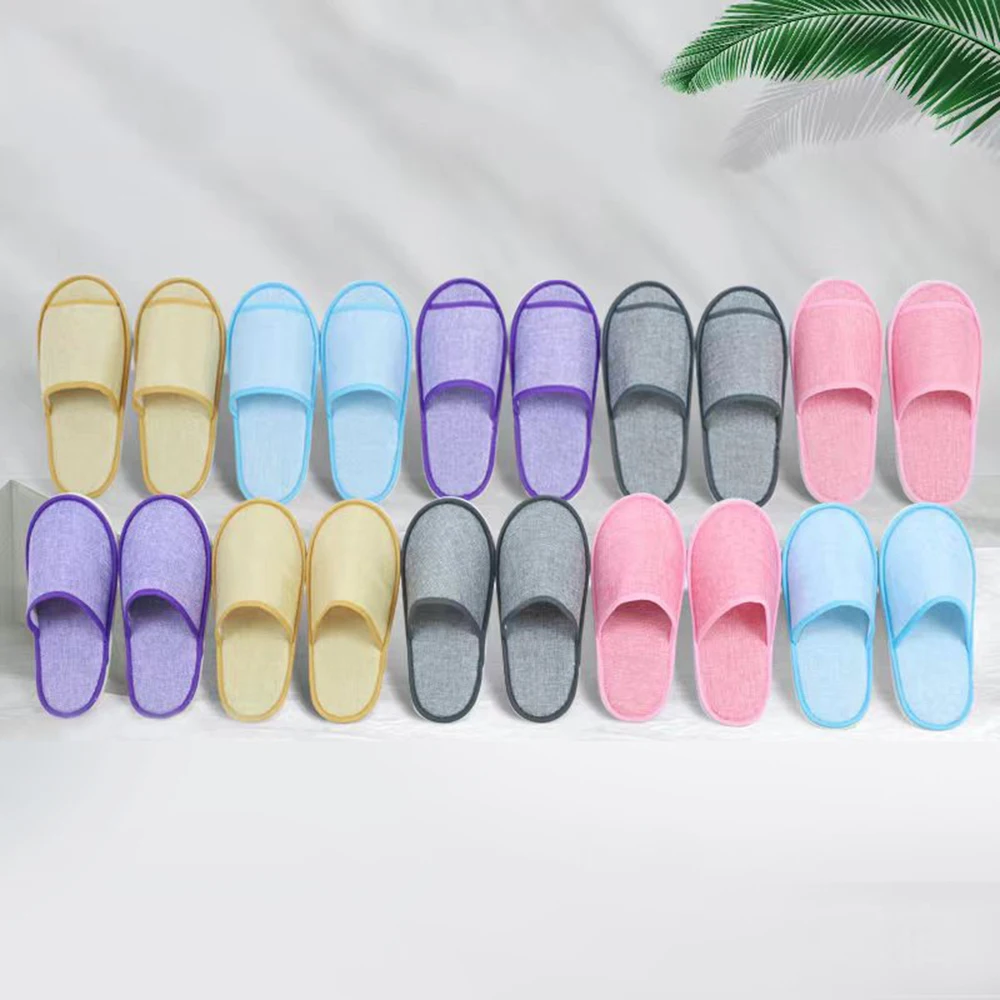 

Loafer Guest Slippers Shoes Flip Flop Hotel Slippers Wedding Shoes Solid Color Non-slip Four Seasons Home Linen Slippers