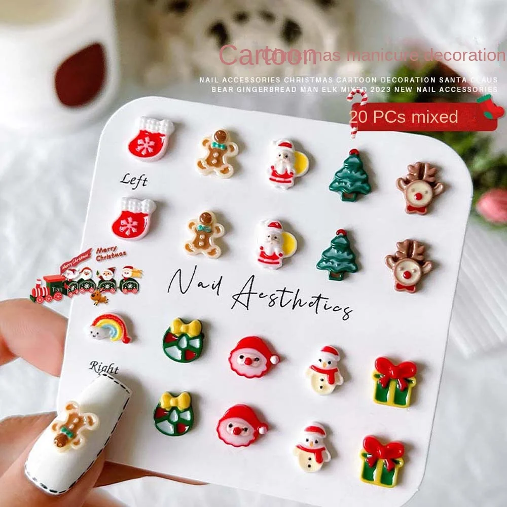 20pcs/set 3D Christmas Resin Cartoon Nail Jewelry Light Stone Christmas Elk Nail Gems Nail Art Decoration Accessories
20pcs/set 3D Christmas Resin Cartoon Nail Jewelry Light Stone Christmas Elk Nail Gems Nail Art Decoration Accessories