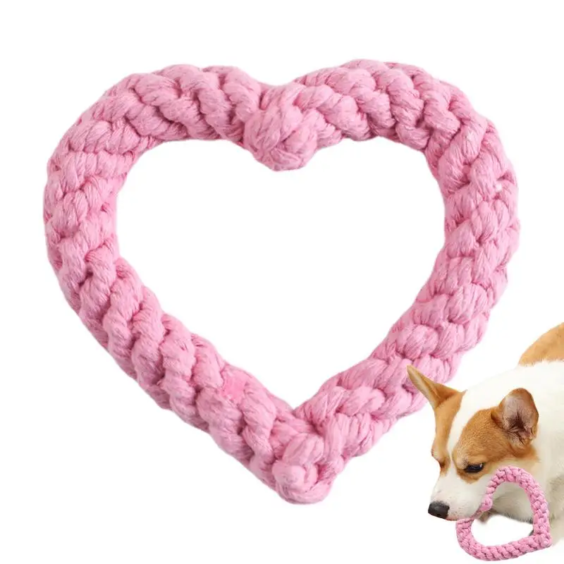 

Heart Rope Dog Toy Playing Pets Cotton Chew Toys Interactive Bite Resistance Pet Toys For Small Medium Large Dogs Supplies