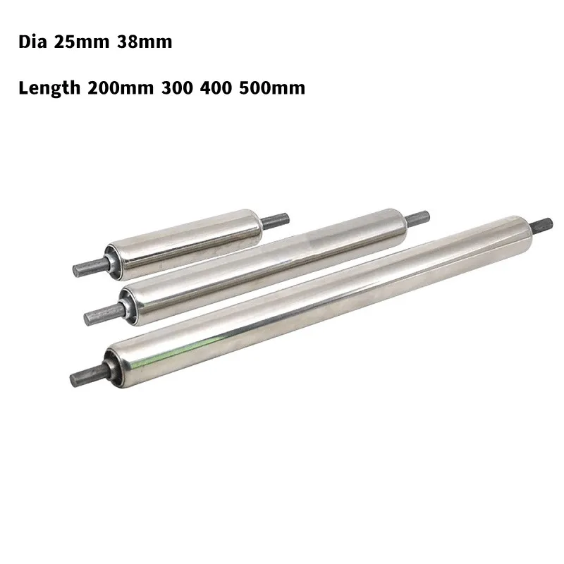 

1Pcs Galvanized Gravity Roller Conveyors 201 Stainless Steel Dia 25mm 38mm Total Length 200mm 300mm 400mm 500mm