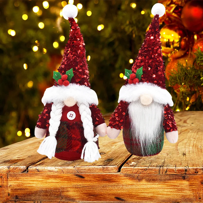 New Christmas decorations Christmas doll red sequin faceless doll cloth figure toy
New Christmas decorations Christmas doll red sequin faceless doll cloth figure toy