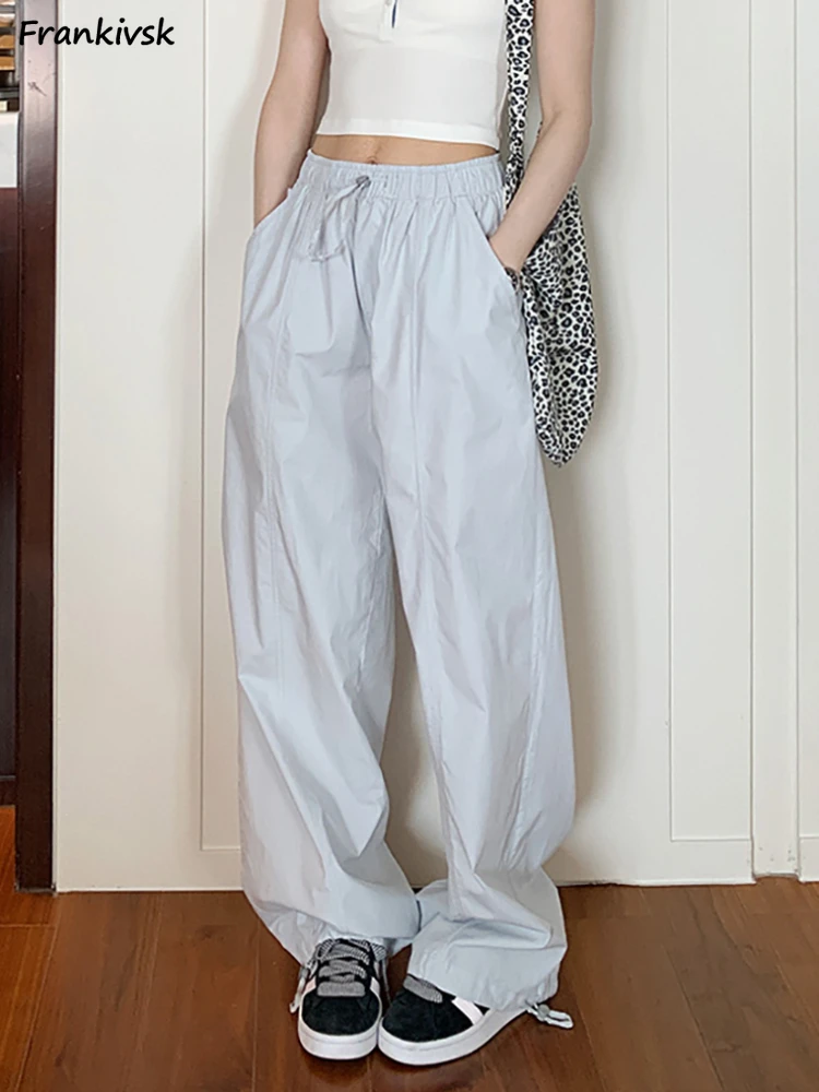

Брюки женские Мешковатые в американском стиле, модные брюки с эффектом потертости в стиле хип-хоп, универсальные милые летние шикарные штаны в стиле Харадзюку