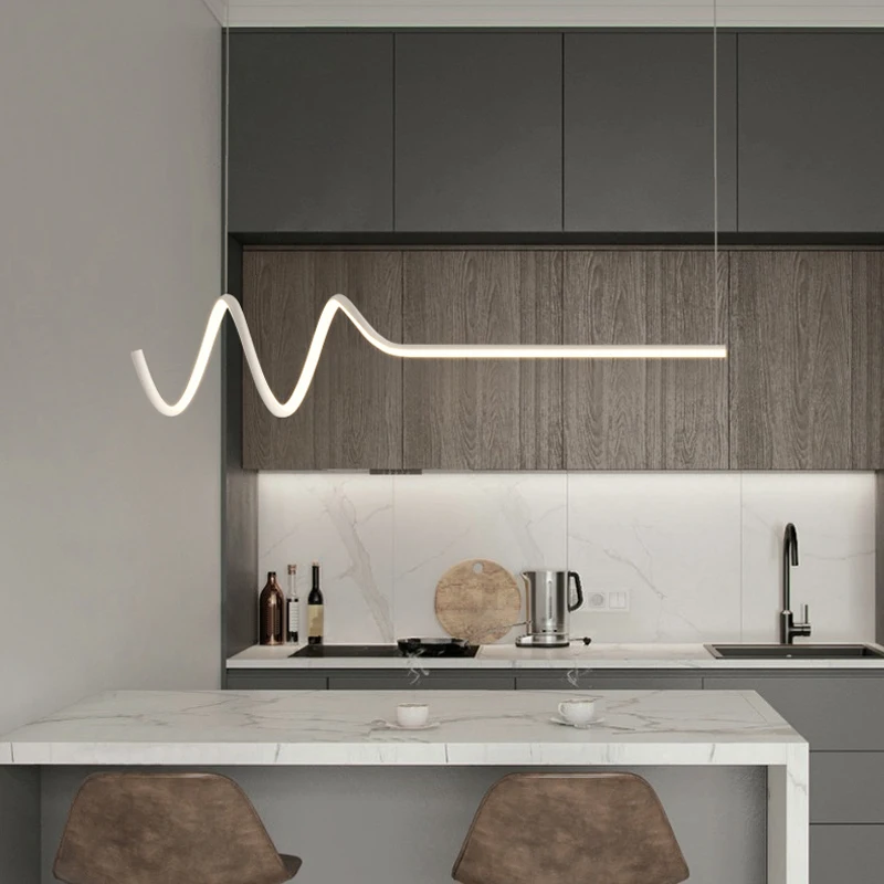 Modern minimalist long strip LED restaurant lights Nordic office study dining hall bar pendant lights
Modern minimalist long strip LED restaurant lights Nordic office study dining hall bar pendant lights