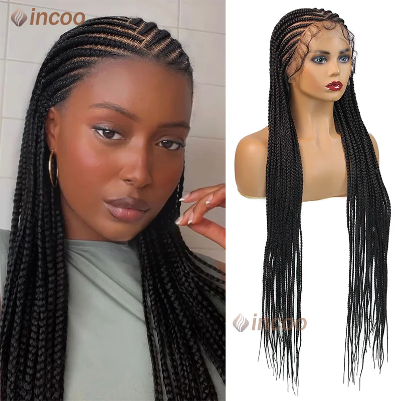 Synthetic Full Lace Front Braided Wigs for Black Women Middle Part Cornrow Box Braid Wig with Baby Hair 36" Braid Lace Wigs
Synthetic Full Lace Front Braided Wigs for Black Women Middle Part Cornrow Box Braid Wig with Baby Hair 36" Braid Lace Wigs