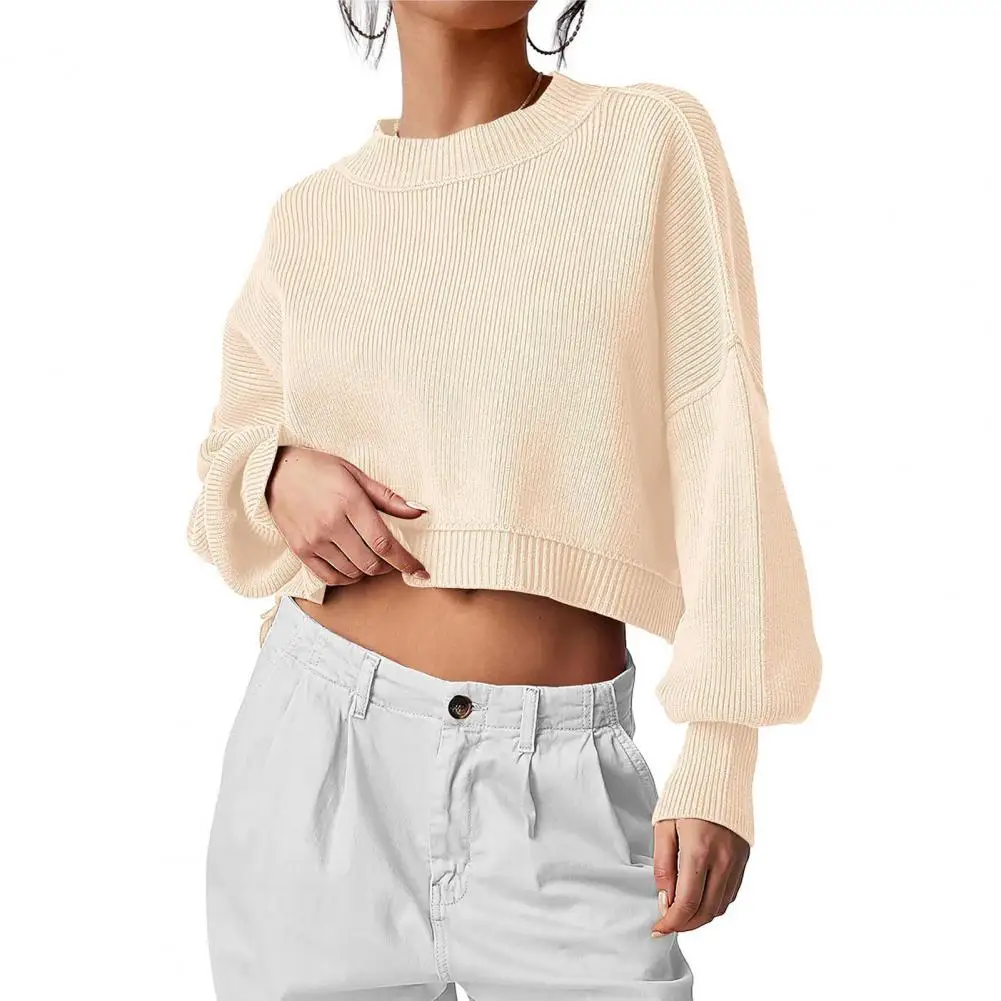 Fashion Cropped Sweater Women Round Neck Long Sleeve Pullover Solid Color Autumn Casual Knitted Sweater Women Clothes Streetwear
Fashion Cropped Sweater Women Round Neck Long Sleeve Pullover Solid Color Autumn Casual Knitted Sweater Women Clothes Streetwear