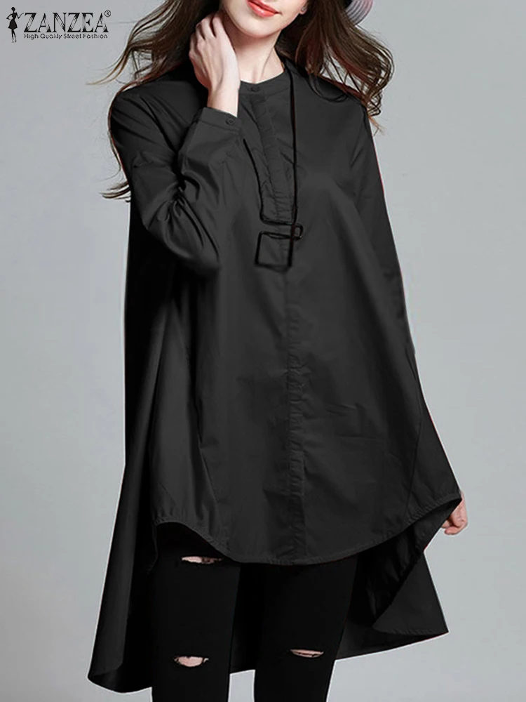 Женская модная рубашка ZANZEA с высоким и низким вырезом, осенняя блузка с длинным рукавом и круглым вырезом, Повседневная Праздничная рубашка, Женская винтажная офисная блузка, Женская 
Женская модная рубашка ZANZEA с высоким и низким вырезом, осенняя блузка с длинным рукавом и круглым вырезом, Повседневная Праздничная рубашка, Женская винтажная офисная блузка, Женская