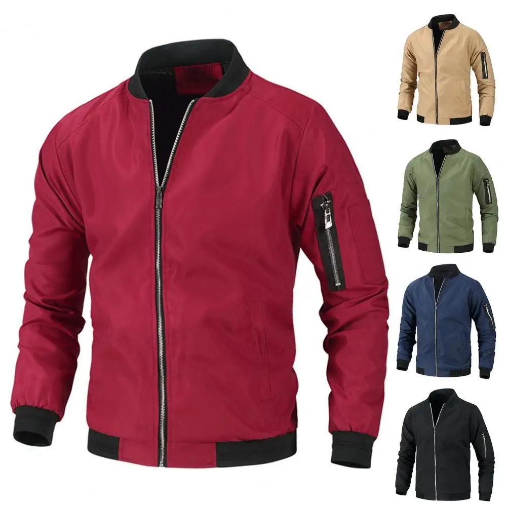 

2023 Fashion Mens Causal Jacket Outwear Long Sleeve Fine Stitching Spring Autumn Male Zipper Pockets Jacket Coat Streetwear