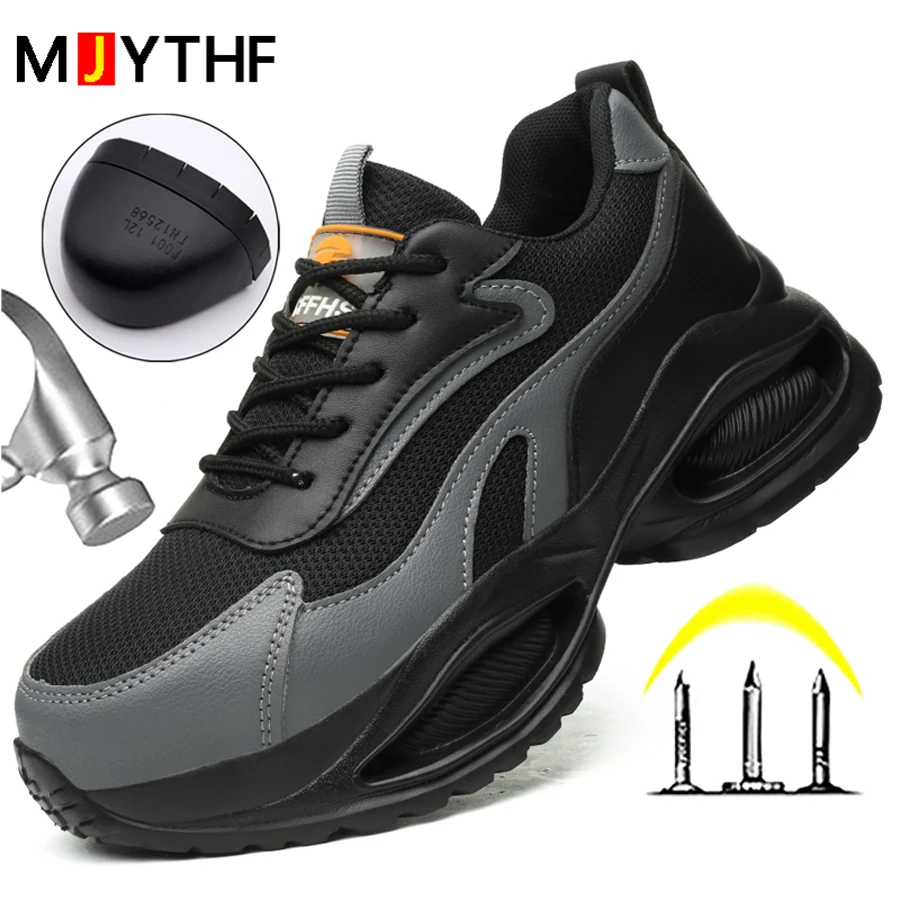 

Fashion Safety Shoes For Women Men Anti-smash Anti Puncture Work Sneakers Steel Toe Shoes Platform Sneakers Protective Shoes