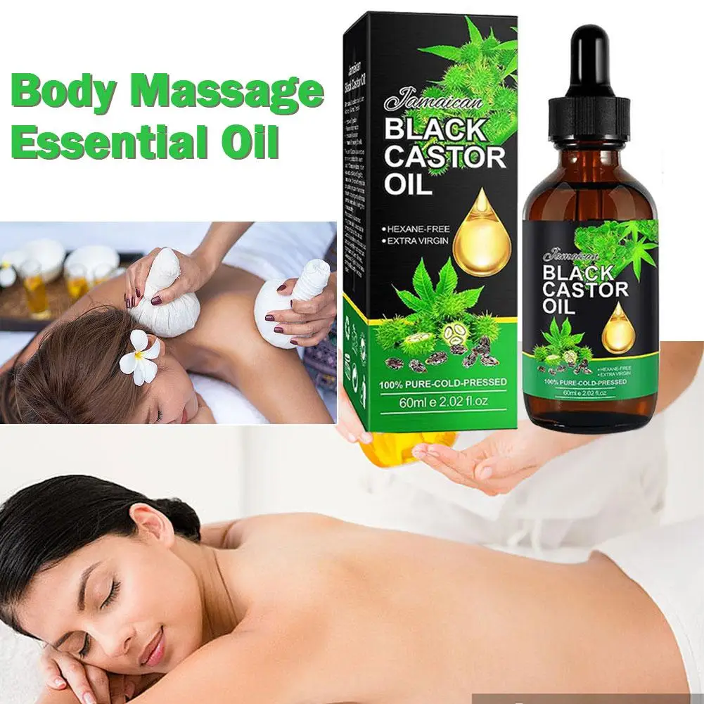 

Black Castor Oil Nourishes Skin Massage Essential Oil Eyebrows Growth Skin Products Aging Care Hair Prevents L5N5