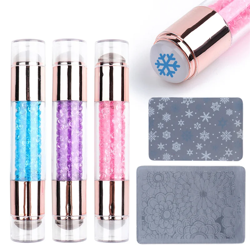 HEALLOR Silicone Nail Stamper French Nail Tips Double Head Double-ended Stencil Template Seal Stamper Scraper For Fast Nails Tip
HEALLOR Silicone Nail Stamper French Nail Tips Double Head Double-ended Stencil Template Seal Stamper Scraper For Fast Nails Tip