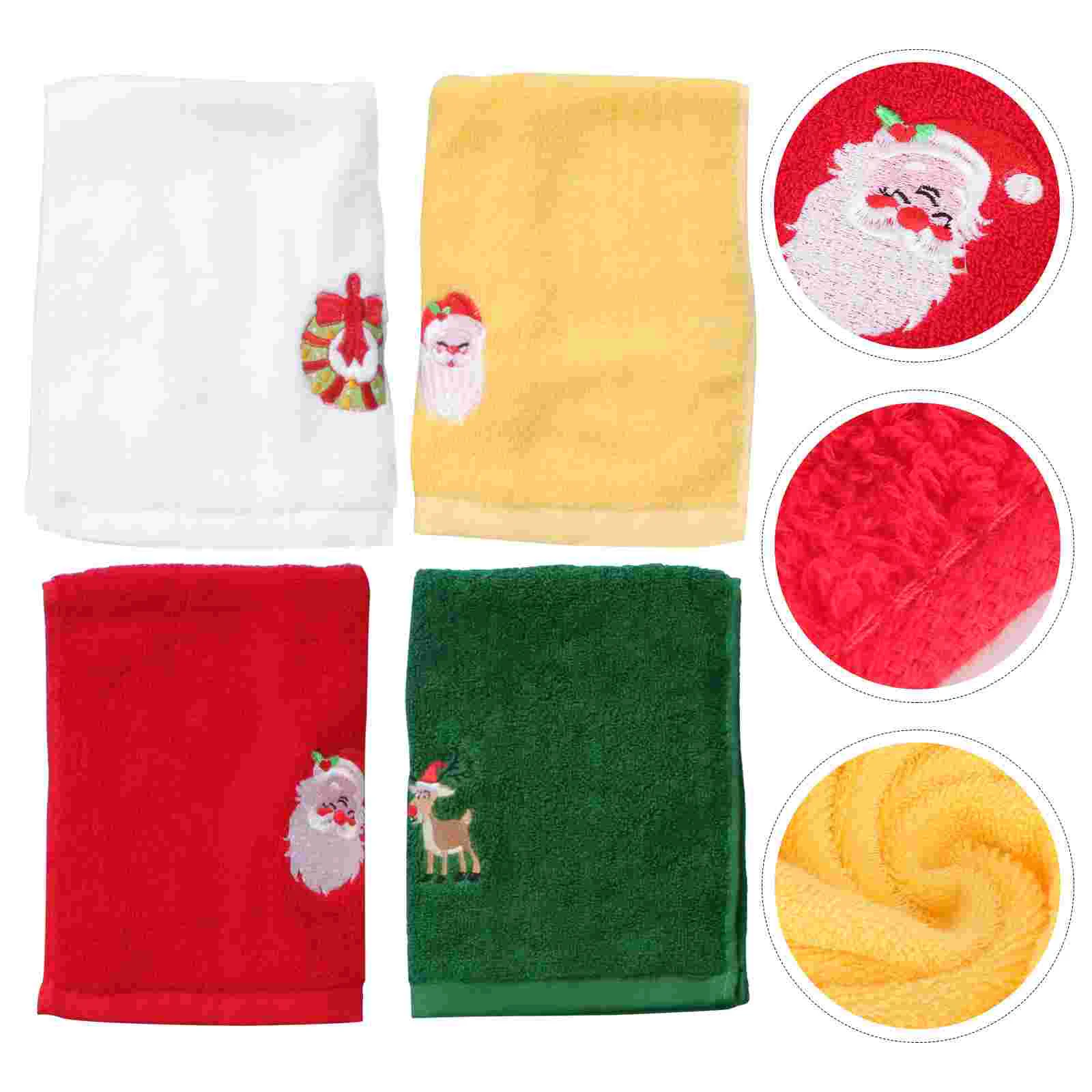 4 Pcs Christmas Decorations Towel Decorative Festival Embroidered Facial Cartoon Cleaning Cotton
4 Pcs Christmas Decorations Towel Decorative Festival Embroidered Facial Cartoon Cleaning Cotton