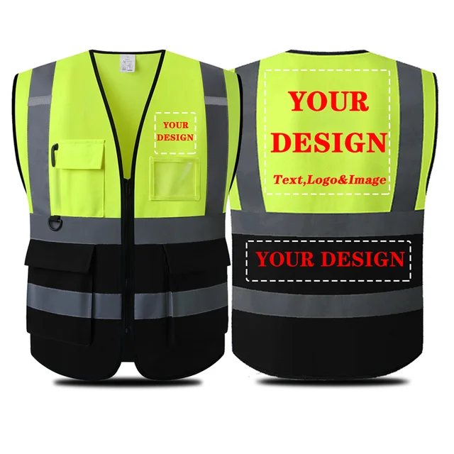 

Reflective Safety Vest Custom Logo XXXl Working Mesh Clothing Motorcycle Rider Jacket Fluorescent Delivery Vest Police Signal