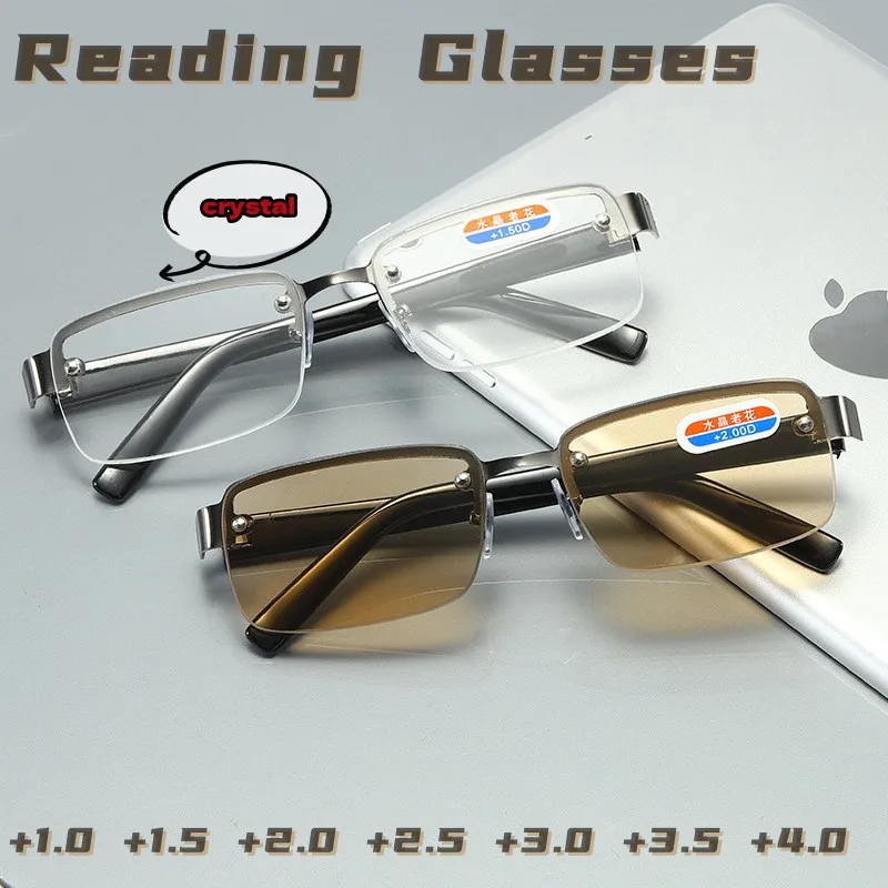 Men's Business Style Reading Glasses Women Trendy New Natural Original Stone Eyeglasses Half Frame Square Presbyopia Eyewear
Men's Business Style Reading Glasses Women Trendy New Natural Original Stone Eyeglasses Half Frame Square Presbyopia Eyewear
