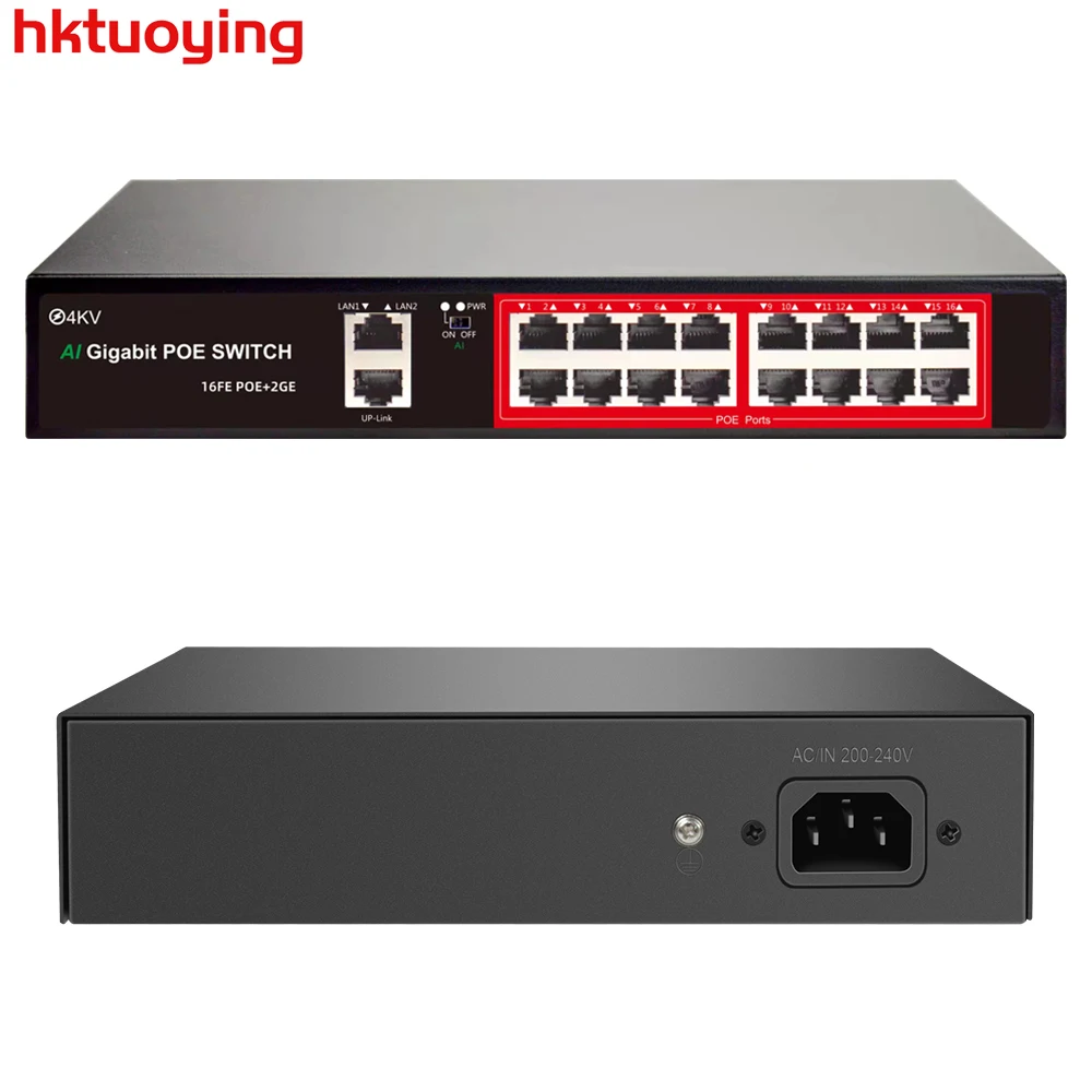 SZTPWIN 48V 8/16 Ports POE Switch Ethernet 10/100Mbps IEEE 802.3 Af/at for IP CCTV Security Camera System
SZTPWIN 48V 8/16 Ports POE Switch Ethernet 10/100Mbps IEEE 802.3 Af/at for IP CCTV Security Camera System