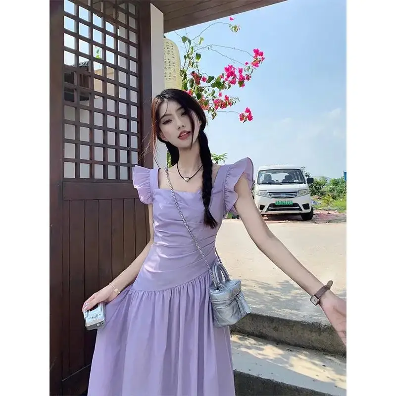 Summer New First Love Solid Color Fly Sleeve Dress Female Waist Heart Hollow Sweet Fresh Fashion Long Skirt Holiday Comfy Dress
Summer New First Love Solid Color Fly Sleeve Dress Female Waist Heart Hollow Sweet Fresh Fashion Long Skirt Holiday Comfy Dress