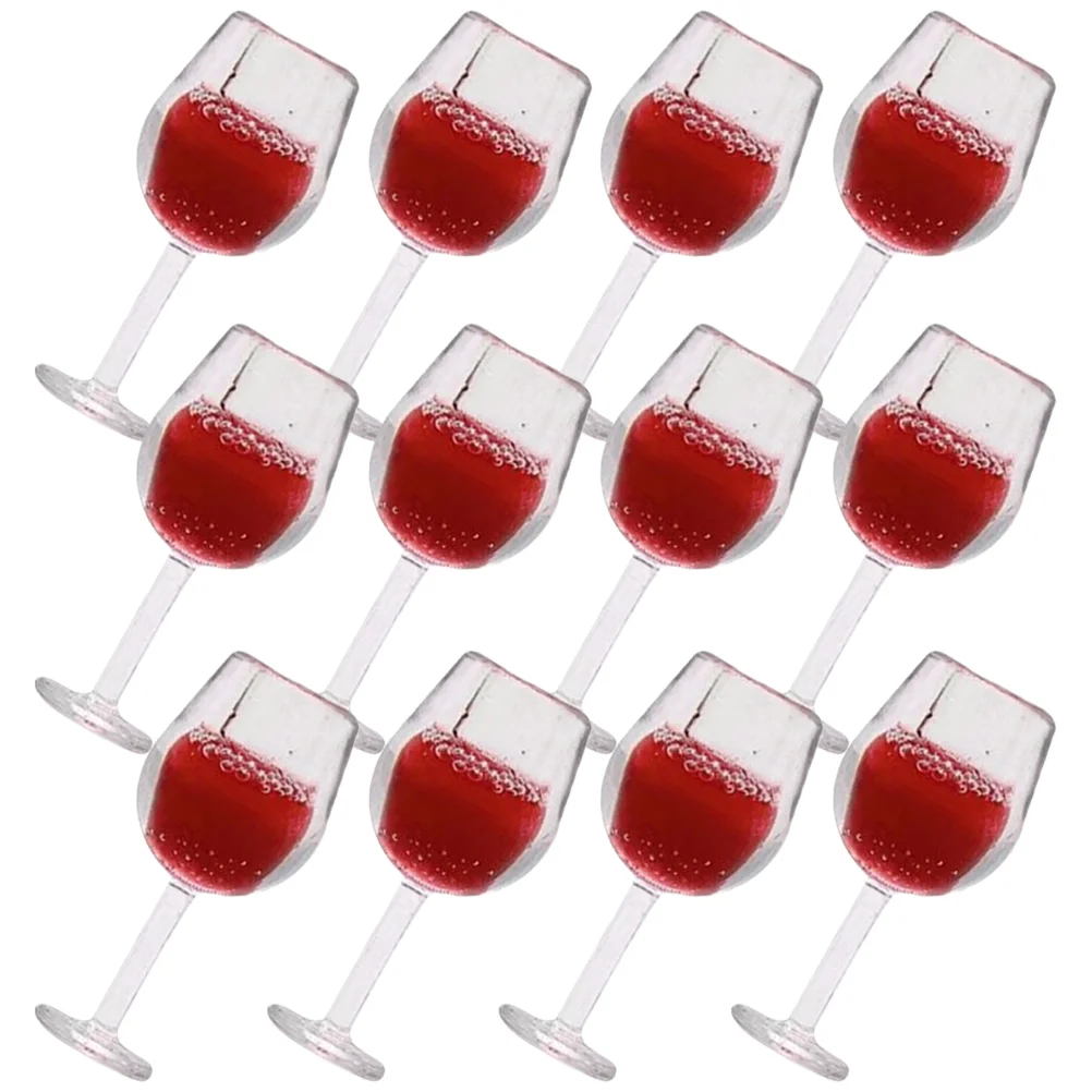 

Dollhouse Wine Glasses Miniature Red Wine Goblet Cups Model Mini Cocktail Glasses Beer Drink Cups Mini Kitchen Decor Accessories