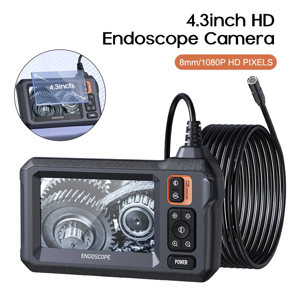 Industrial Endoscope Camera 1080P 4.3 Inch IPS Single Lens Pipe Car Inspection Camera with 8mm IP67 Waterproof 8 LEDs
Industrial Endoscope Camera 1080P 4.3 Inch IPS Single Lens Pipe Car Inspection Camera with 8mm IP67 Waterproof 8 LEDs
