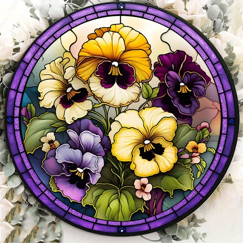 1pc 8x8inch Aluminum Metal Sign Pansies Stained Glass Look Sign, Metal Wreath Sign, Home Decor farmhouse decor metal wall decor
1pc 8x8inch Aluminum Metal Sign Pansies Stained Glass Look Sign, Metal Wreath Sign, Home Decor farmhouse decor metal wall decor