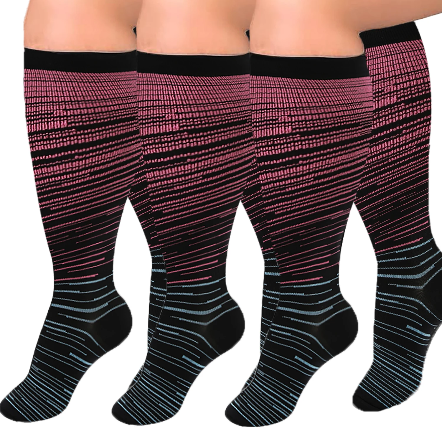 

Running Compression Socks Knee High Women Men Sports Socks for Marathon Cycling Football Varicose Veins Stockings 4XL Plus Size