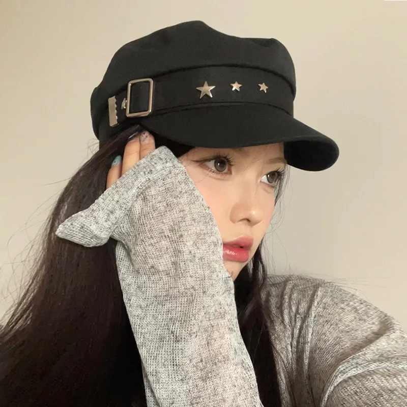 Black Stars Berets Autumn And Winter England Retro Beret Navy Wind Flat Top Caps Korean Newspaper Boy Artist Painter Hat New
Black Stars Berets Autumn And Winter England Retro Beret Navy Wind Flat Top Caps Korean Newspaper Boy Artist Painter Hat New