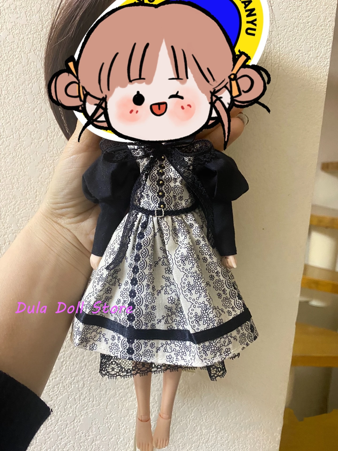 

Dula Doll Clothes Dress Black florals dress Blythe ob24 ob22 Azone Licca ICY JerryB 1/6 Bjd Doll Accessories