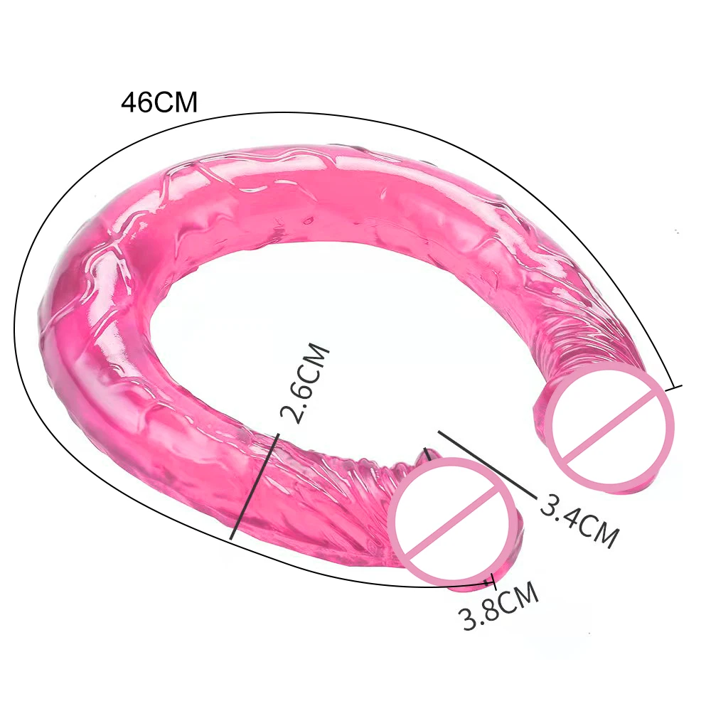 Double Dildo Flexible Soft Cock G-spot Toys Anal Plug Sex Toys for Women Gay Lesbian Vagina Double Ended Dong Artificial Penis Double Dildo Flexible Soft Cock G-spot Toys Anal Plug Sex Toys for Women Gay Lesbian Vagina Double Ended Dong Artificial Penis