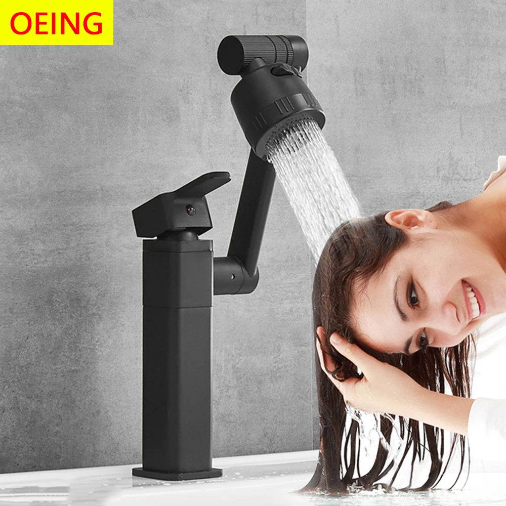 360°rotating Bathroom Sink Mixer Cold and Hot Can Extend Black Tap Brass Material Height Can Be Adjusted
360°rotating Bathroom Sink Mixer Cold and Hot Can Extend Black Tap Brass Material Height Can Be Adjusted