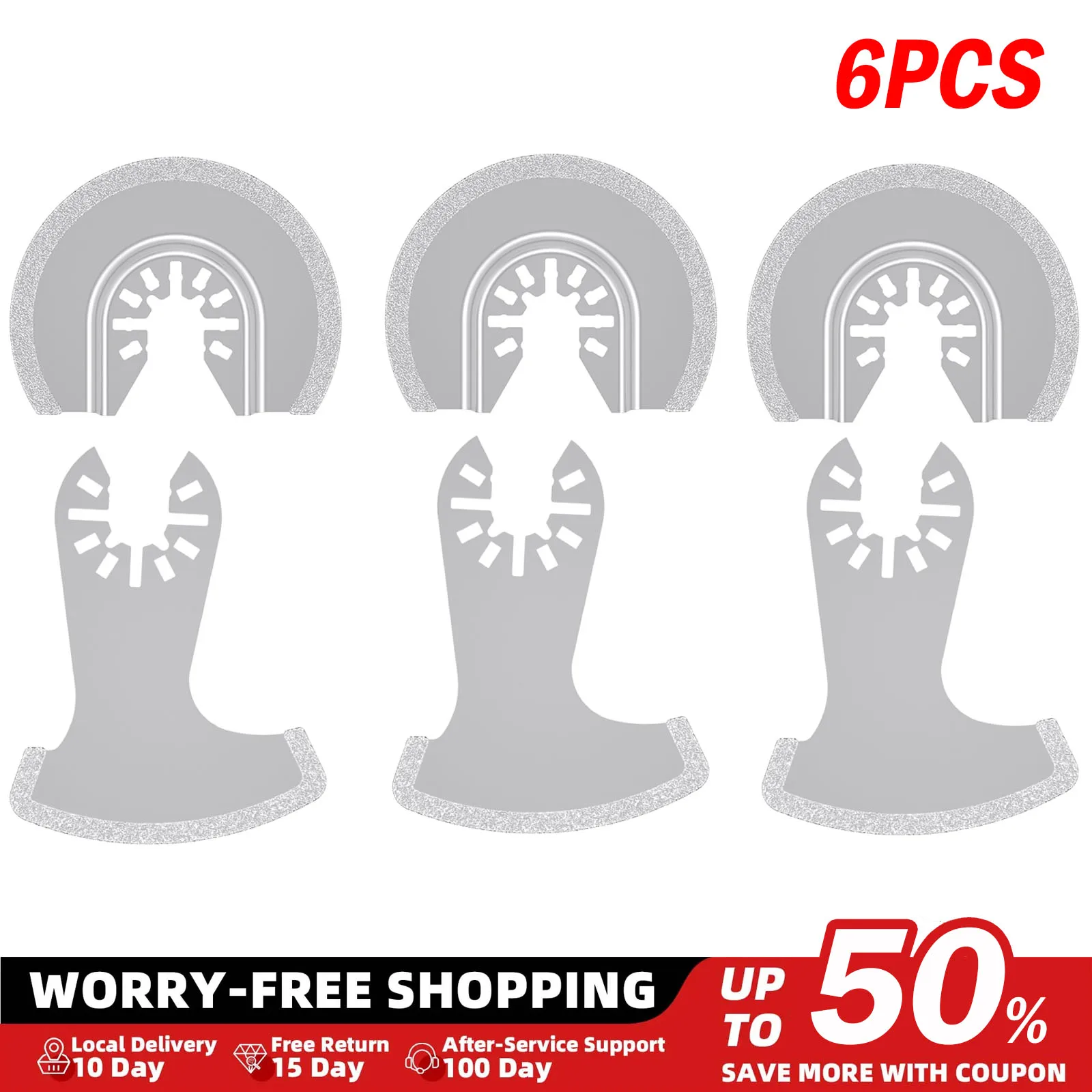6Pcs Diamond Oscillating Tool Saw Blade Multifunctional Diamond Multitool Blades Kit Precise Segment Swing Semi Circle Saw Blade
6Pcs Diamond Oscillating Tool Saw Blade Multifunctional Diamond Multitool Blades Kit Precise Segment Swing Semi Circle Saw Blade