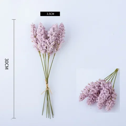 

30cm 6 PCs Lavender Foam Artificial Flowers Bouquet For Wedding Decoration Bouquet Party Home Decor Manual Desktop Decor